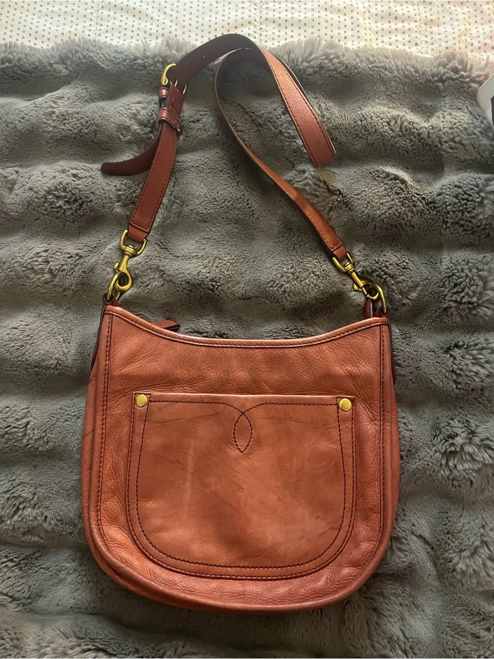 Frye Saddle Crossbody Bag in Rust - Picture 1 of 6